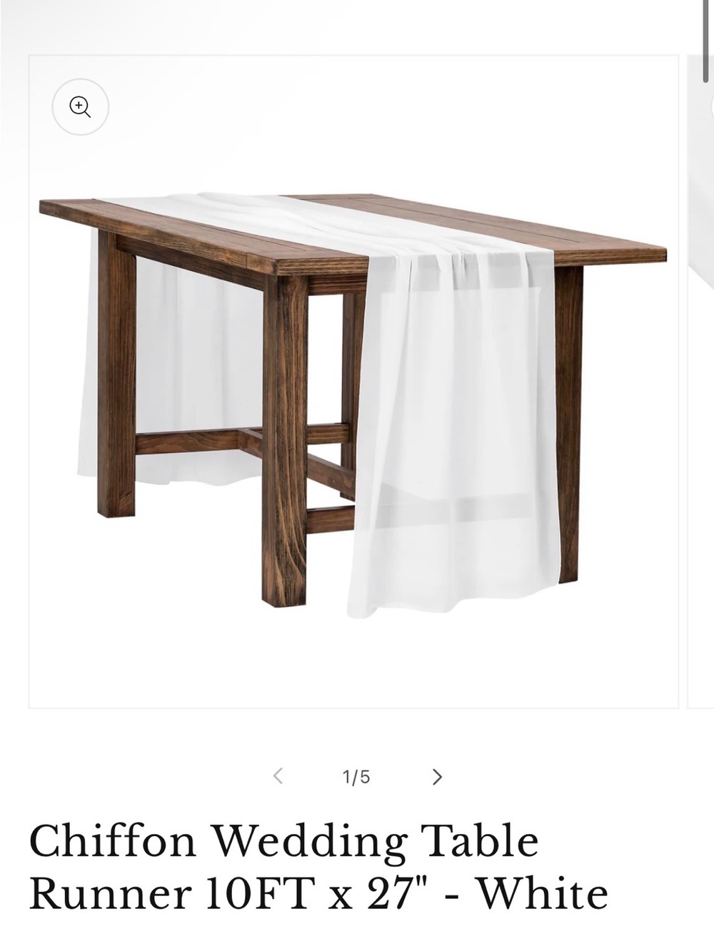 White Chiffon Table Runner - Elegant Sheer Wedding Décor